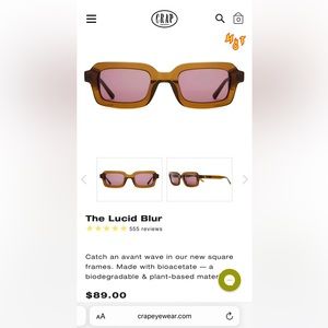 never worn crap eyewear lucid blur sunglasses in crystal hemp/plum